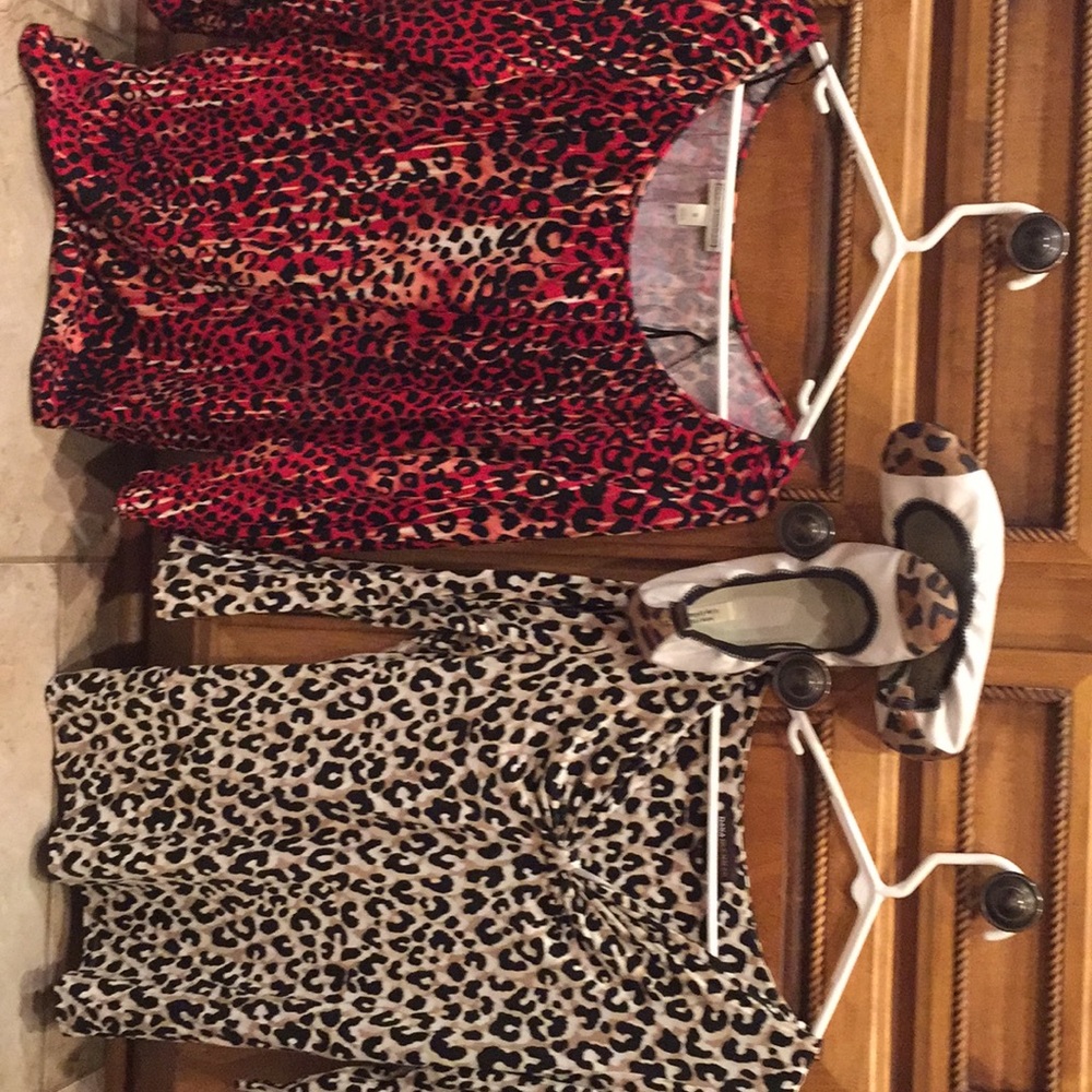 Leopard print tops  and complimentary shoes